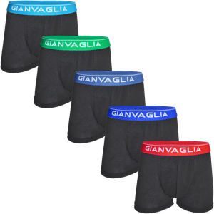 Gianvaglia jongens boxershorts 5-Pack Black Colour - Katoenen kinder onderbroeken