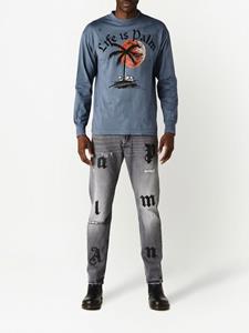 palmangels Palm Angels Sweater met grafische print - Blauw