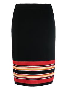saintlaurentpre-owned Saint Laurent Pre-Owned 1980s gestreepte rok - Zwart