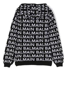 balmainkids Balmain Kids Intarsia trui - Zwart