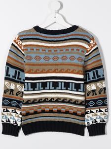 lanvinenfant Lanvin Enfant Fairisle gebreide trui - Blauw