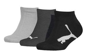 Puma 3-paar kinder sneaker sokken - zwart - Katoenen Enkelsokken voor meisjes en jongens