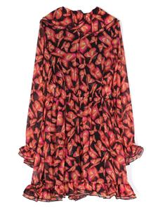 msgmkids MSGM Kids Jurk met vlinderprint - Rood