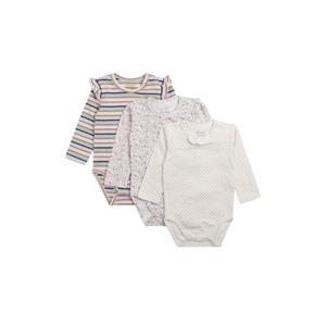 HUST and CLAIRE Hust & Claire lange mouw rompertje Blauw White sand 3-pack