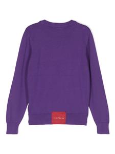 Trui met logopatch - Paars