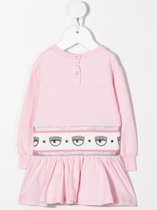 chiaraferragnikids Chiara Ferragni Kids Sweaterjurk met logoband - Roze