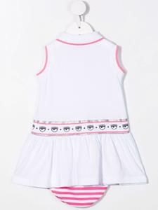 chiaraferragnikids Chiara Ferragni Kids Blousejurk met logo - Wit