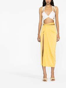Jacquemus Uitgesneden midi-rok - Geel