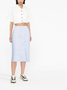 rafsimons Raf Simons High waist midi-rok - Blauw