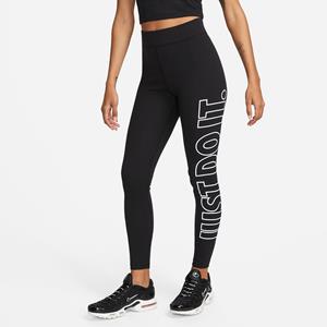 Nike Sportswear Classics legging met hoge taille en graphic voor dames - Zwart