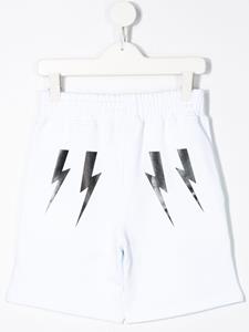neilbarrettkids Neil Barrett Kids Trainingsshorts met bliksemflits - Wit