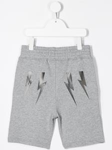 Neil Barrett Kids Joggingshorts met bliksemflitsprint - Grijs