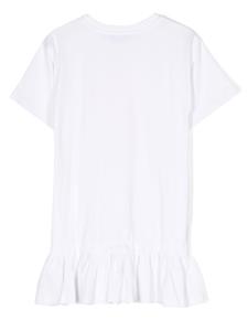 moschinokids Moschino Kids T-shirtjurk met logoprint - Wit