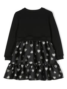 moschinokids Moschino Kids Jurk met logoprint - Zwart