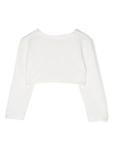 Monnalisa Vest met logo van stras - Wit