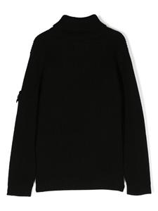 stoneislandjunior Stone Island Junior Trui met Compass-logopatch - Zwart