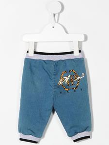 Philipp Plein Junior Broek met logoplakkaat - Blauw