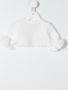 Mimilù Vest met ruche cuffs - Wit