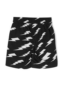 neilbarrettkids Neil Barrett Kids Shorts met logo - Zwart