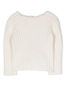 teddy&minou TEDDY & MINOU Ribgebreid vest - Wit