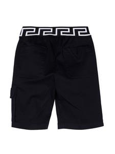 Versace Kids Shorts met Greca tailleband - Blauw