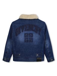 Spijkerjack met logopatch - Blauw