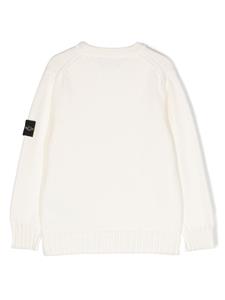 stoneislandjunior Stone Island Junior Trui met V-hals - Wit