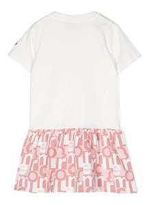 monclerenfant Moncler Enfant T-shirtjurk met monogramprint - Wit