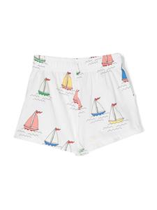 Mini Rodini Shorts met bootprint - Wit