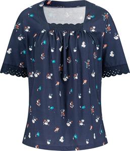 Your Look... for less! Dames Shirt met korte mouwen donkerblauw/flamingo geprint Größe