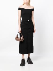 b+ab High waist midi-rok - Zwart