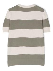 brunellocucinellikids Brunello Cucinelli Kids Gestreept T-shirt - Groen