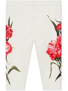 dolce&gabbanakids Dolce & Gabbana Kids Legging met bloemenprint - Wit