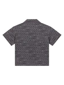 dolce&gabbanakids Dolce & Gabbana Kids Shirt met logoprint - Grijs