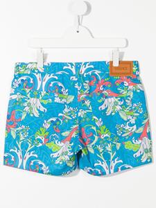 Versace Kids Shorts met barokprint - Blauw