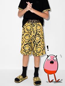 versacekids Versace Kids Katoenen shorts met Barocco Kidsprint - Zwart