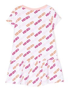 kenzokids Kenzo Kids T-shirtjurk met logoprint - Wit