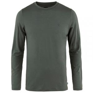 Fjällräven - Abisko Wool L/S - Longsleeve, olijfgroen/grijs