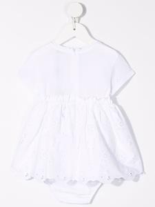 dolce&gabbanakids Dolce & Gabbana Kids Broderie anglaise jurk - Wit