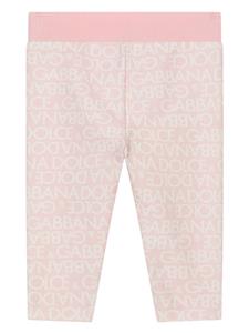 dolce&gabbanakids Dolce & Gabbana Kids Legging met logoprint - Roze