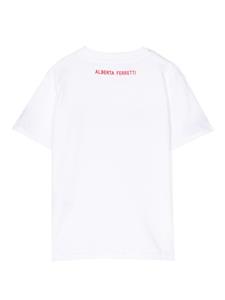 albertaferrettikids Alberta Ferretti Kids T-shirt met logoprint - Wit