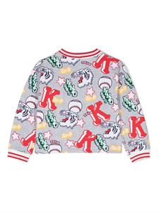 Kenzo Kids Vest met tijgerprint - Grijs