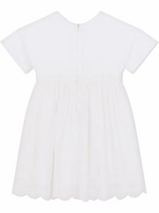 dolce&gabbanakids Dolce & Gabbana Kids Popeline midi-jurk met borduurwerk - Wit