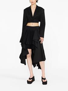 sacai Asymmetrische plooirok - Zwart