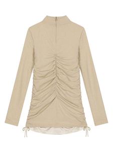 dolce&gabbanakids Dolce & Gabbana Kids Jurk met logoplakkaat - Beige