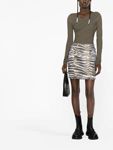 Balmain Mini-rok met zebraprint - Wit