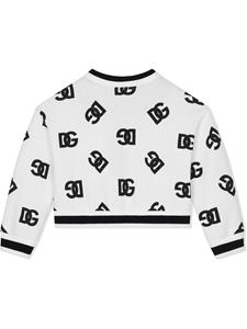 dolce&gabbanakids Dolce & Gabbana Kids Sweater met ronde hals en DG-logo - Wit