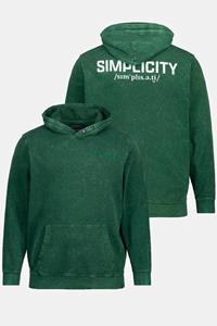 STHUGE Fleecejacke STHUGE Hoodie oversized acid washed Kapuzenprint