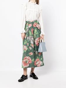 ERDEM Rok met ceintuur - Groen
