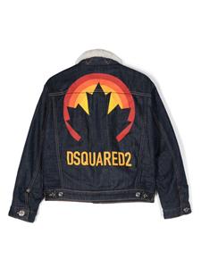 Dsquared2 Kids Spijkerjack met logoprint - Blauw